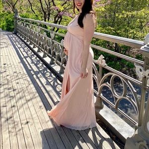 Azazie Annabelle Pearl Pink prom, bridesmaids dress, maternity